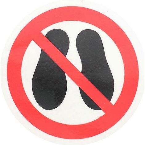 Runder „nicht Überqueren“-aufkleber – Warnschild – 6,00 X 6,00 X 0,10 Cm