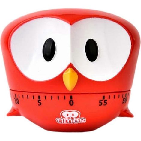 Kreativer Mechanischer Küchentimer In Form Eines Großäugigen Roten Adlers, Cartoon-design – 6,88 Cm – Rot