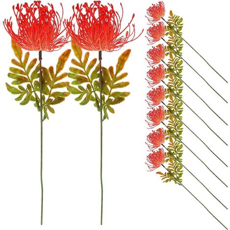 10 Stiele Künstlicher Roter Lycoris Radiata-blüten – 34,00 X 8,00 X 8,00 Cm – Wie Abgebildet