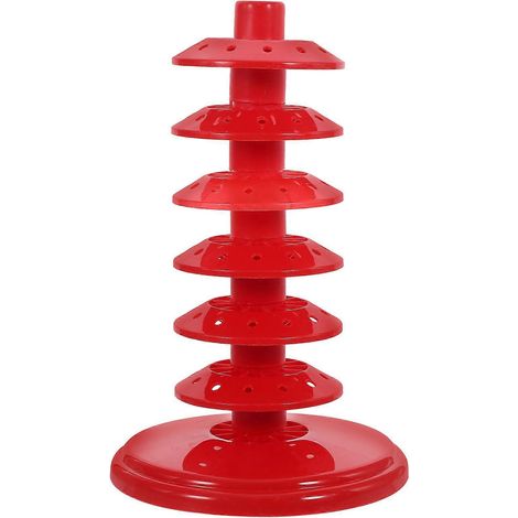 Cake-pop-ständer Mit Mehreren Löchern, Lutscherhalter, Lutscher-präsentationsständer, Cake-pop-trockenständer – 22,50 X 13,50 X 13,50 Cm – Rot
