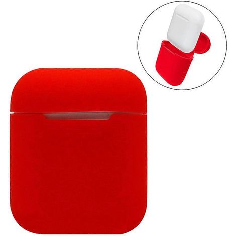 Strapazierfähige Silikon-schutzhülle Für Airpods True Wireless Kopfhörer Und Ladecase (rot)