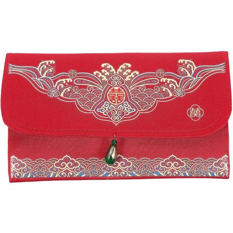 Glücksbringender Roter Chinesischer Umschlag Für Hochzeiten, Brokat-glücksumschlag – 18,70 X 11,00 X 1,00 Cm