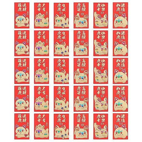 Set Mit 5 Roten Umschlägen