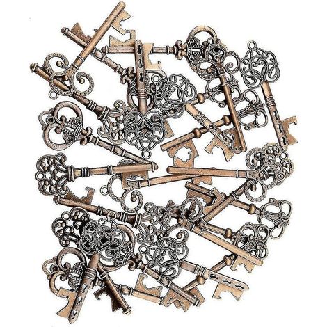 Set Mit 25 Flaschenöffnern In Form Eines Skelettschlüssels Mit Etikett, Als Hochzeitsgeschenk.