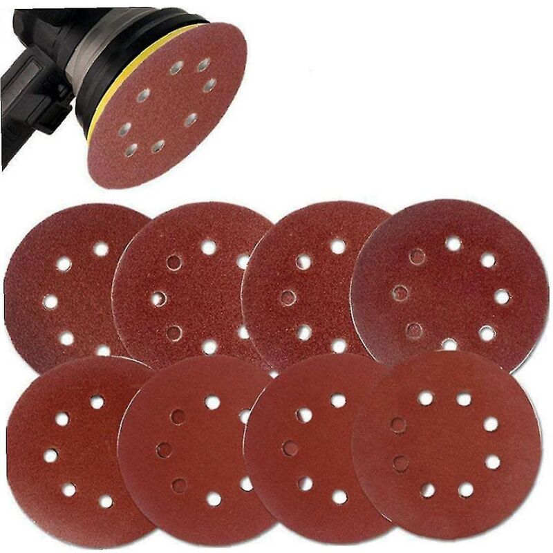 50 Schleifscheiben Mit Verschiedenen Körnungen Für 8-loch-exzenterschleifer Und Schleifmittel, Inklusive Schleifpapierpads Mit 400er Körnung.