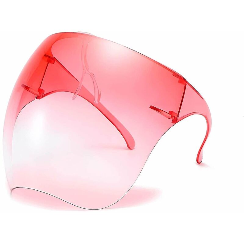 Beschlagfreies, Transparentes Gesichtsschild Mit Rotem Sonnenbrillenvisier Für Erwachsene