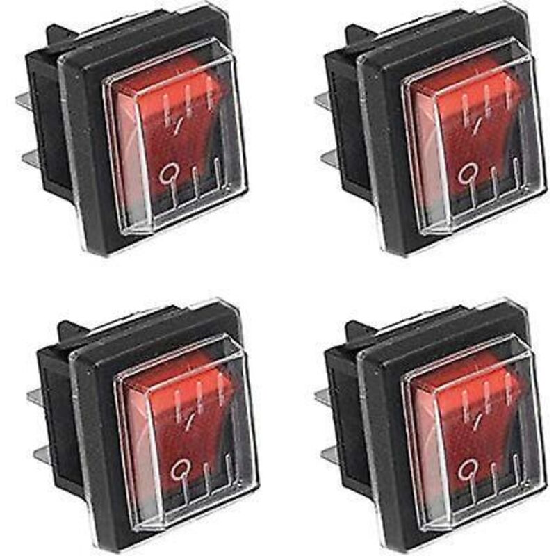 Set Mit 4 Wasserdichten Kippschaltern Mit Roter Ein-/aus-anzeigeleuchte Für Verschiedene Elektrische Geräte