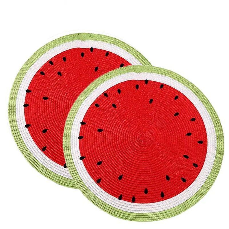Runder, Gewebter, Wärmeisolierender Teppich In Form Einer Europäischen Wassermelone, Umweltfreundlich