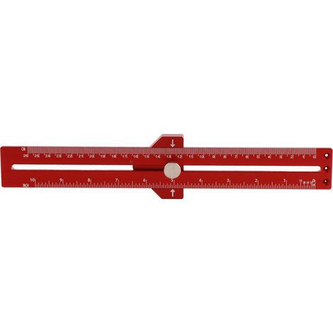 T-förmiger Markierungslineal Aus Roter Aluminiumlegierung Für Präzises Markieren Bei Der Holzbearbeitung