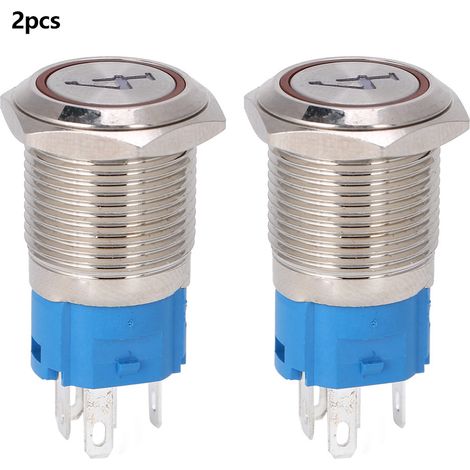 Stück 5-polige, 16 Mm Beleuchtete Metall-drucktaster Mit Selbstrückstellung, 424 V Dc, Rot