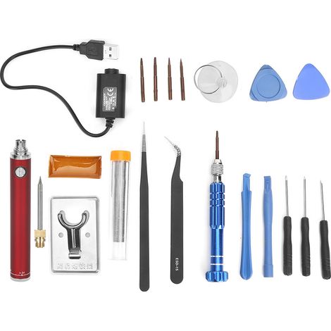 Tragbarer, Kabelloser Lötkolben Mit Usb-ladefunktion, Elektrischer Lötkolben Und Rotem Lötwerkzeug-set