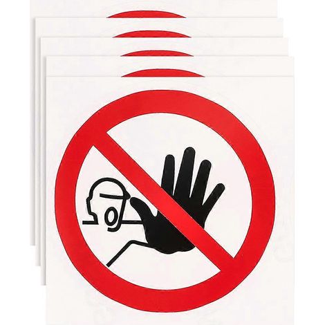 Set Mit 5 „zutritt Verboten“-aufklebern – Warn- Und Sicherheitsetiketten – 10 X 10 X 0,1 Cm
