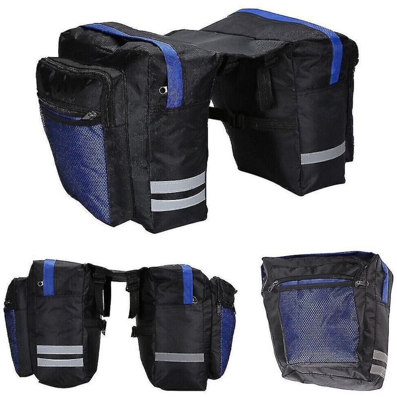Wasserdichte Doppel-fahrradtaschen, Gepäckträger, Schwarz