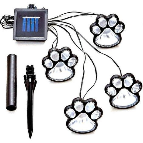 Set Mit 4 Klauenförmigen Led-solarleuchten Für Garten, Einfahrt, Rasen, Hof Und Als Außendekoration. Geeignet Für Tierliebhaber (hunde Und Katzen).