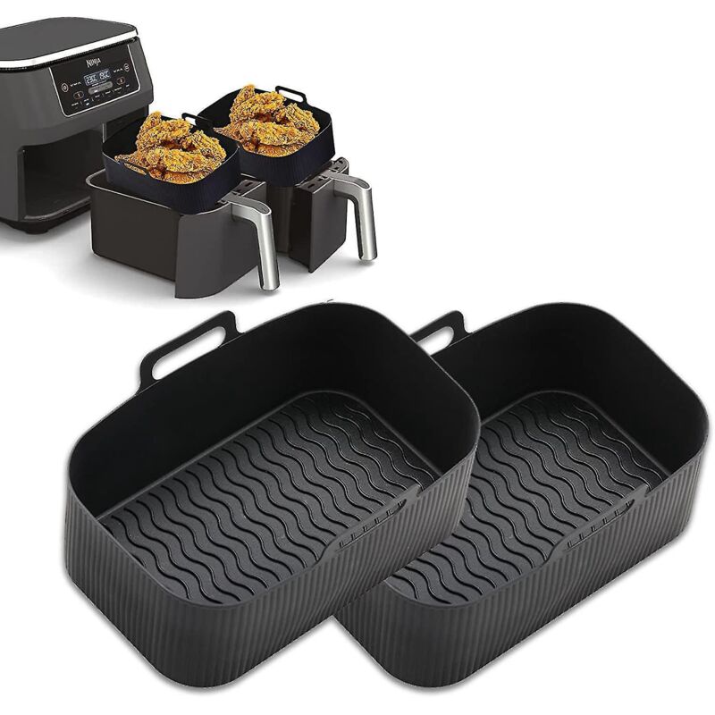 Silikoneinlagen Für Ninja Dual Heißluftfritteusen, Wiederverwendbare Silikoneinlagen Für Ninja Heißluftfritteusen, Zubehör Für Heißluftfritteusen, Einlagen Für Heißluftfritteusen