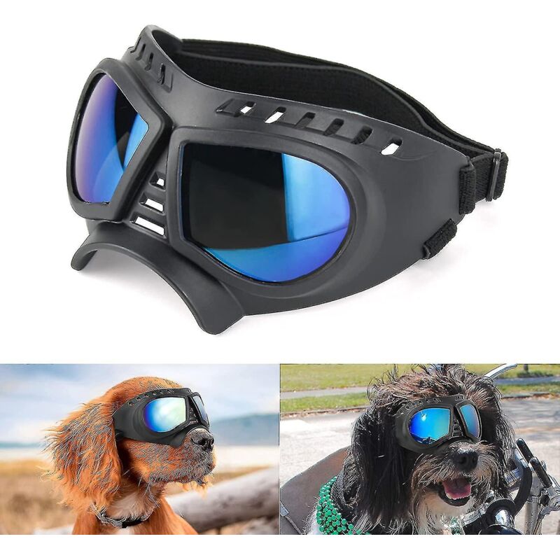 Schutzbrille Für Hunde, Uv-schutz-sonnenbrille, Winddichte Welpenbrille Mit Verstellbaren Blauen Gläsern