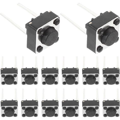 Packung Mit 100 Berührungsempfindlichen Tastern Für Steckplatinen Und Leiterplatten. – 0,70 X 0,60 X 0,60 Cm – Schwarz