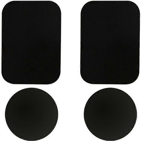Set Mit 4 Universellen, Runden Und Quadratischen Magnetischen Handyhalterungen Für Mobiltelefone, Inklusive Metall-handyführung Und Klebestreifen Für Autos. – Schwarz