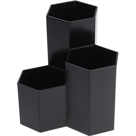 Sechseckiger Stiftehalter, Kreative Und Praktische Aufbewahrung Für Stifte Und Bastelmaterialien Auf Dem Schreibtisch (schwarz) – 11,00 X 11,00 X 12,00 Cm – Schwarz