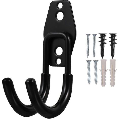 Robuster Schlauchhaken Aus Eisen, Aufhängevorrichtung Und Organizer Für Garten Und Haushalt (schwarz) – 12,00 X 6,50 X 3,50 Cm – Schwarz