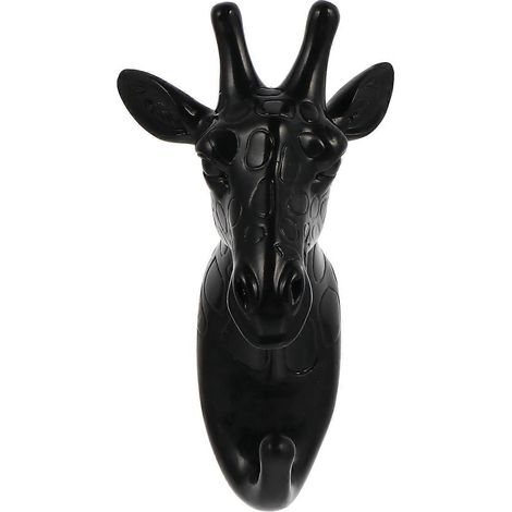 Dekorativer Haken In Form Eines Retro-giraffenkopfes Für Zuhause, Wohnzimmer Und Bastelarbeiten – 14,2 X 7,8 X 7,5 Cm – Schwarz