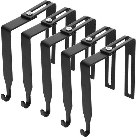 Set Mit 5 Verstellbaren Haken Für Trennwände, Ideal Zum Aufhängen Von Hüten Und Taschen. – 8,30 X 4,00 X 1,30 Cm – Schwarz
