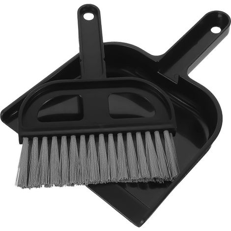 Mini-tischbesen, Reinigungsbürste, Kleine Kehrschaufel (schwarz) – 19,50 X 16,00 X 2,00 Cm – Schwarz