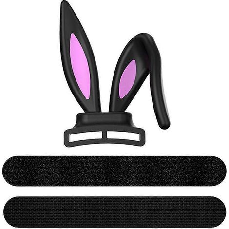 Kopfhörer-dekoration In Hasenohrform, Cosplay, Niedliche Silikon-kopfhörer-dekoration – 9,2 X 4 X 3 Cm – Schwarz