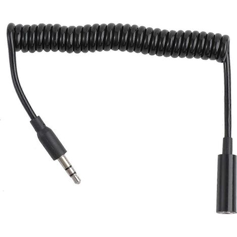 Kopfhörer-verlängerungskabel, 3,5-mm-klinkenstecker Auf Klinkenbuchse, Flexibles Federkabel, 1 M Langes Tragbares Audiokabel (schwarz) – 1001,5 Cm – Schwarz