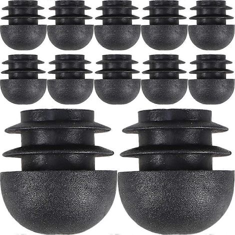 30 Rohrkappen (25 Mm), Pfostenkappen, Möbel- Und Stuhlschoner. – 2,50 X 2,50 X 2,50 Cm – Schwarz