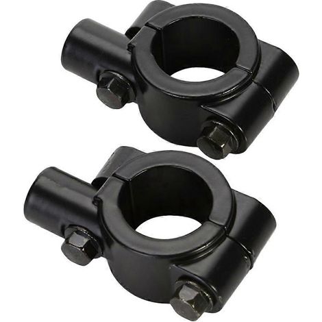 10-mm-motorradspiegeladapter, Klemmbefestigung, 25-mm-lenkerspiegelhalterung (schwarz) – 5,5 X 4 Cm – Schwarz