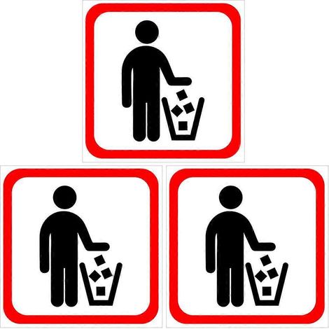 Set Mit 3 Aufklebern Für Gartenmülltonnen – Warnschild – Klebeaufkleber