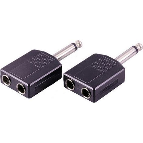 X 6,35 Mm Dual-mono-y-splitter-adapter (stecker Auf Buchse) Für Kopfhörer Und Mikrofone, Mit 6,35-mm-stereo-klinkenbuchse (wie Abgebildet) – 6,88 X 2,91 X 1,26 Cm