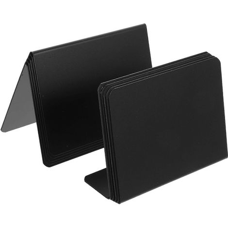 Set Mit 10 Abwischbaren Namensschildhaltern Aus Acryl, Tischaufsteller Aus Acryl – 10,00 X 8,00 X 6,00 Cm – Schwarz