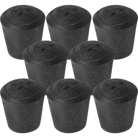 Set Mit 8 Bodenschonern Für Stuhlbeine, 10 Mm Dick, Aus Gummi. – 1,90 X 1,70 X 1,70 Cm – Schwarz