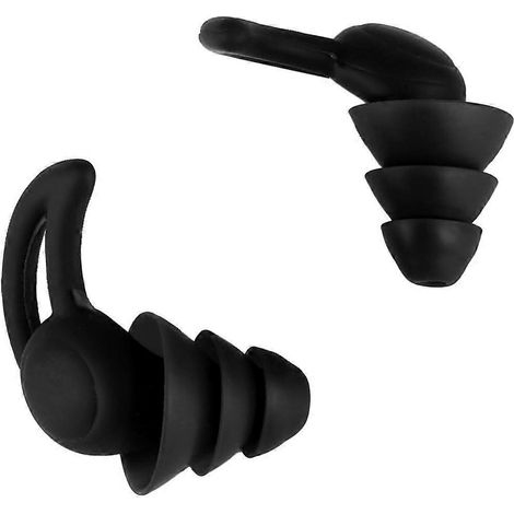 Paar Waschbare Silikon-ohrstöpsel Mit Geräuschunterdrückung – 3 X 2 Cm – Schwarz