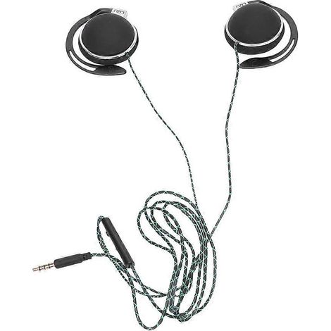 Kreativer, Kabelgebundener On-ear-sportkopfhörer Mit Verstellbaren Ohrstöpseln Und Integriertem Mikrofon. – 5,5 X 5,5 Cm – Schwarz