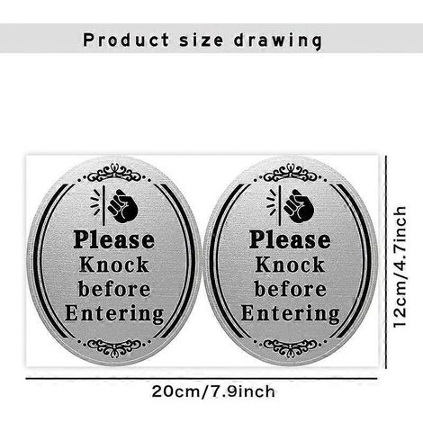 Türschild „bitte Klopfen“: 2 Aufkleber „bitte Klopfen“ Für Haustür Oder Schlafzimmer – 20,00 X 12,00 X 0,10 Cm – Schwarz