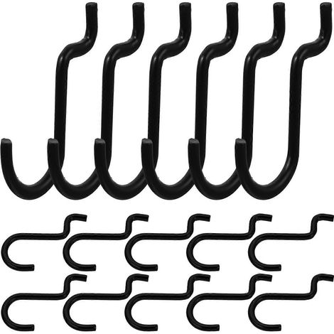 20er-pack Metall-lochwandhaken, Aufbewahrungshaken Für Garage Und Werkstatt, Praktische Hängehaken – 4 X 3 Cm – Schwarz