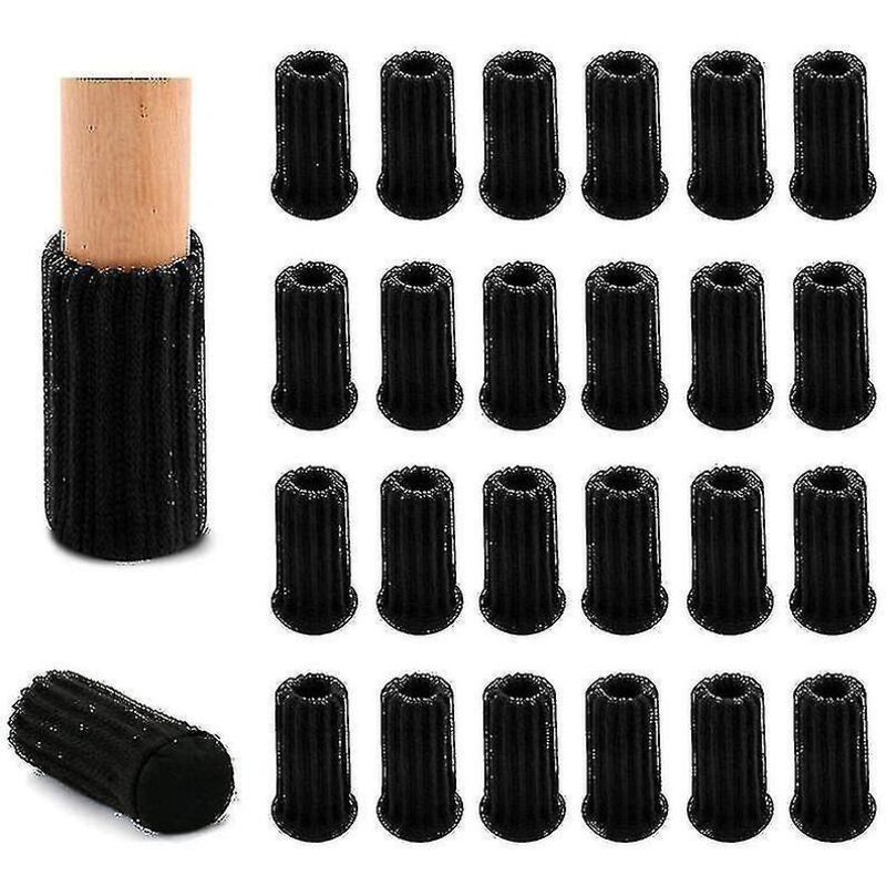 Set Mit 16 Stuhlbeinschonern Aus Netzgewebe, Schwarze Möbelsocken