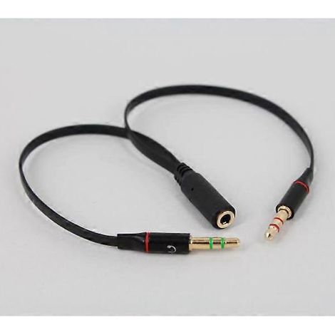 3,5-mm-klinkenadapter (weiblich Auf Männlich), 3,5-mm-audiokabel Für Lautsprecher Und Kopfhörer (schwarz) – 21,00 X 1,00 X 0,50 Cm – Schwarz