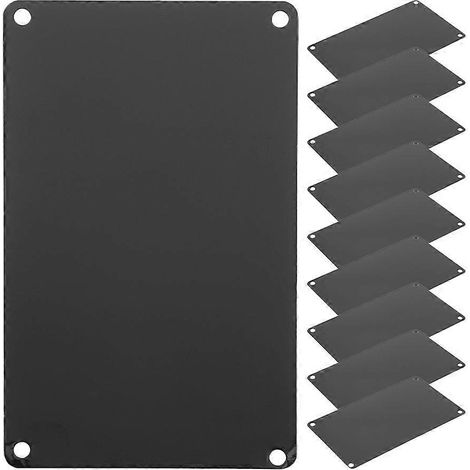 Set Mit 10 Gravierbaren Namensschildern Aus Aluminium – Blanko-multifunktionsschilder Aus Metall – 10,00 X 7,00 X 0,05 Cm – Schwarz