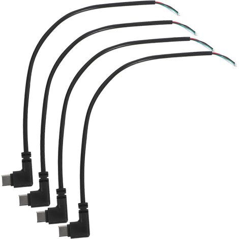 90° Abgewinkeltes Usb-typ-c-kabel (4er-pack) – 24,50 X 2,30 X 0,30 Cm – Schwarz