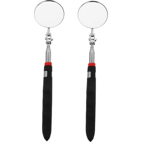 2-teiliges Inspektionswerkzeug: Flexible, Schwenkbare Teleskopstange Und Runder Inspektionsspiegel – 24 X 5,2 Cm – Schwarz