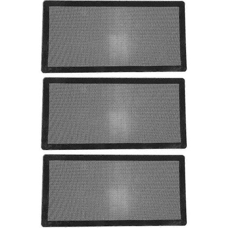 Set Mit 3 Pc-lüfterfiltern Inklusive Schutzkappen. – 24,00 X 12,00 X 0,10 Cm – Schwarz
