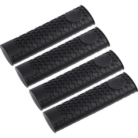 Set Mit 4 Hitzebeständigen Und Rutschfesten Silikon-topflappen Für Topfgriffe (schwarz) – 1553 Cm