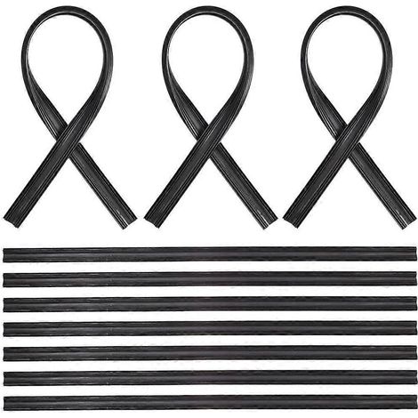 10 Scheibenwischerblätter Zum Nachfüllen, Ersatz-wischerblätterinsätze – 50,00 X 1,00 X 0,50 Cm – Schwarz
