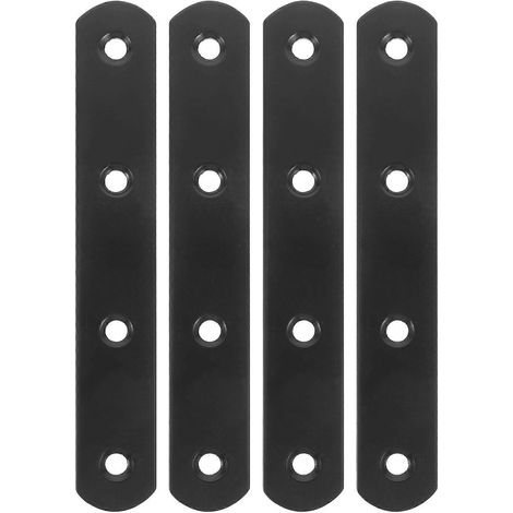 Gerade Halterungen Für Reparaturplatten, Hochbelastbare Verbindungswinkel – 12,20 X 1,80 X 0,30 Cm – Schwarz
