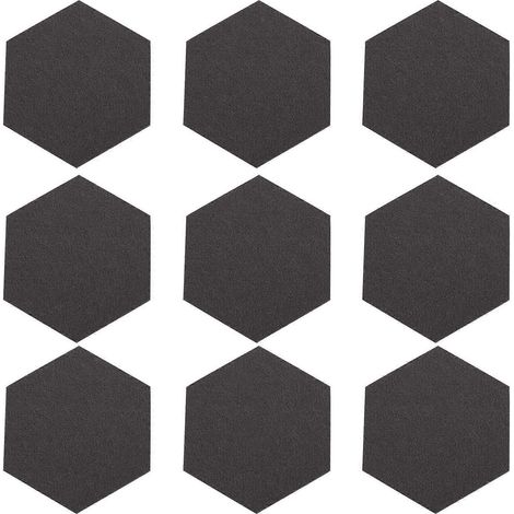 Set Mit 12 Sechseckigen Filz-pinnwänden, Ideal Für Zuhause Und Büro. – 14,00 X 12,00 X 0,50 Cm – Schwarz