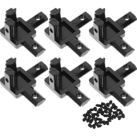 6er-set Aluminium-eckverbinder, 2020, 3-wege-eckverbinder Aus Aluminium – 3,4 X 3,4 X 1,9 Cm – Schwarz